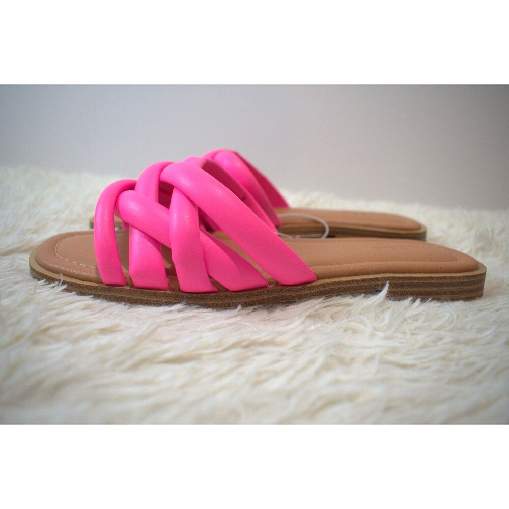 Universal Thread Hot Pink Memory Foam Crisscross Slide Sandals - Women's Size 6